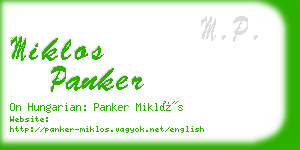 miklos panker business card